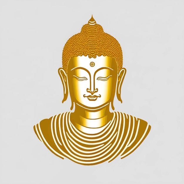 Buddha face linear icon