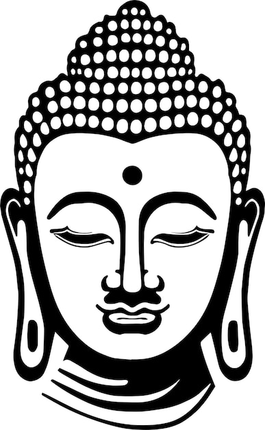 Vector buddha head vector illustration