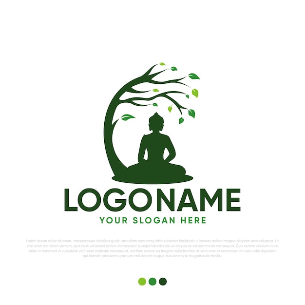 buddha logo design premium vector