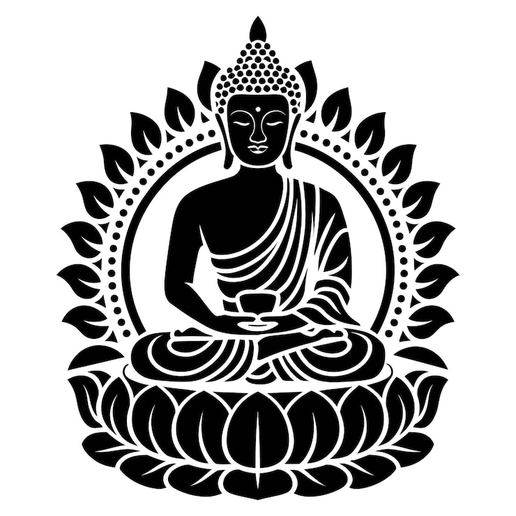 Vector buddha in lotus position