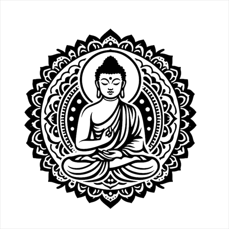 Vector buddha mandala svg