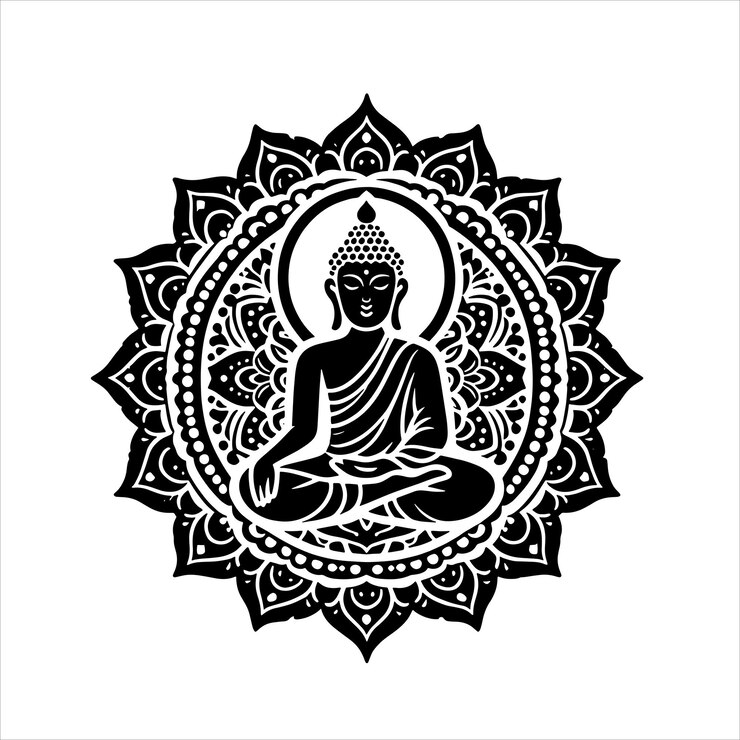 Vector buddha mandala svg