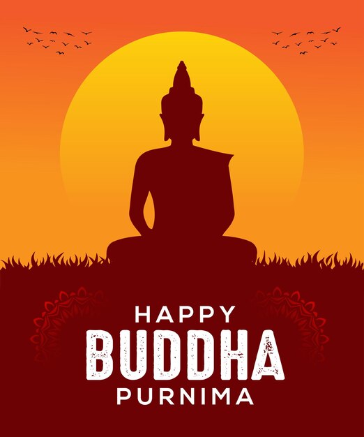 Buddha Purnima background for celebrating indian culture Happy Vesak day