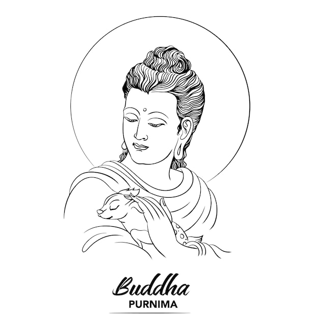 buddha purnima line drawing of lord buddha
