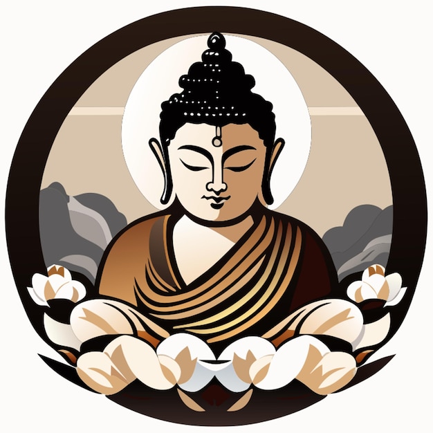 buddha stone vector illustration