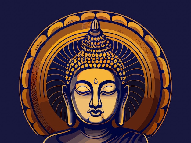 Vector buddha vector icon illustration buddha animation