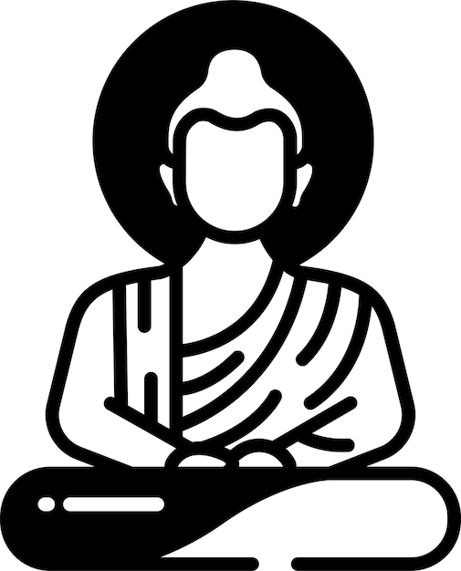 Vector buddhas footprint glyph en lijnvector illustratie