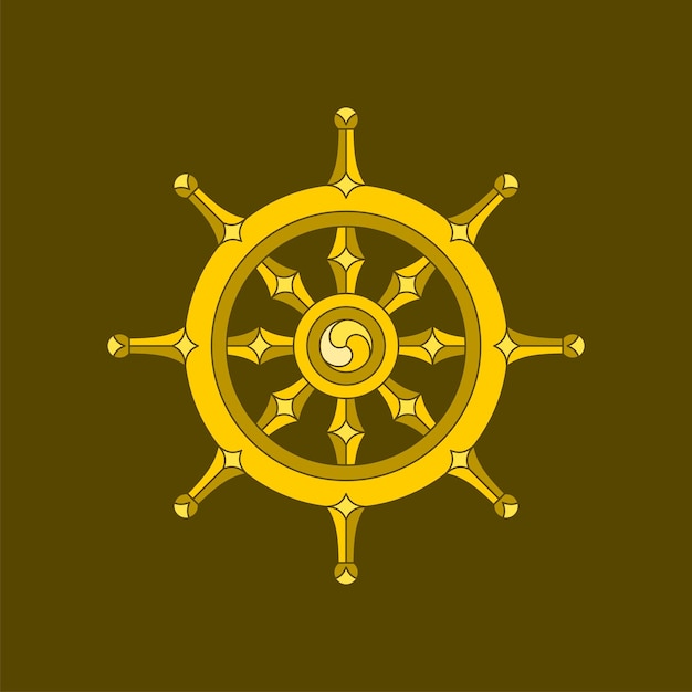 Buddhism Wheel icon vector logo template Illustration Design Vector EPS 10