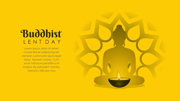 Buddhist lent day banner template vector