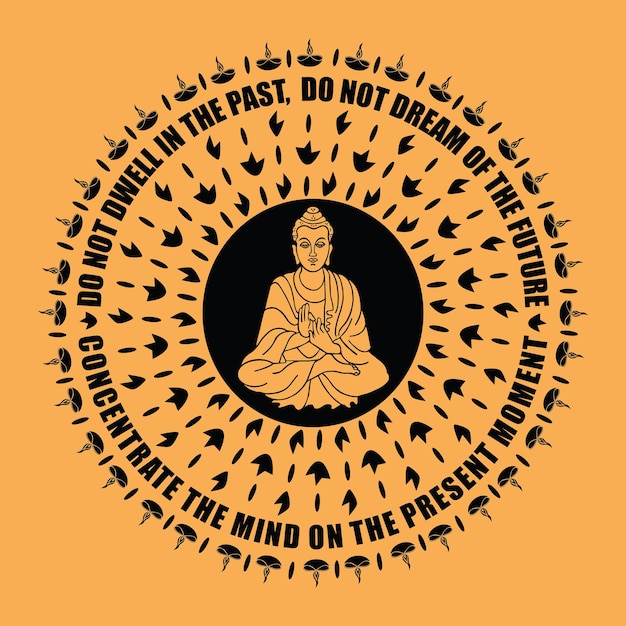 Buddhist mandala with Buddha quote