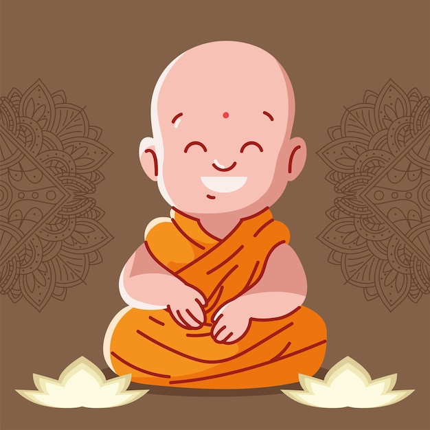 Buddhist monk lotus pose