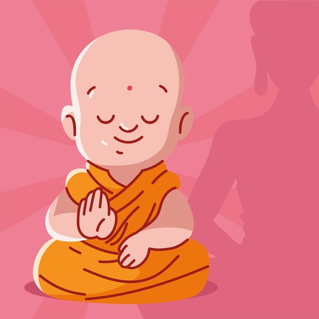 仏教の僧侶が瞑想