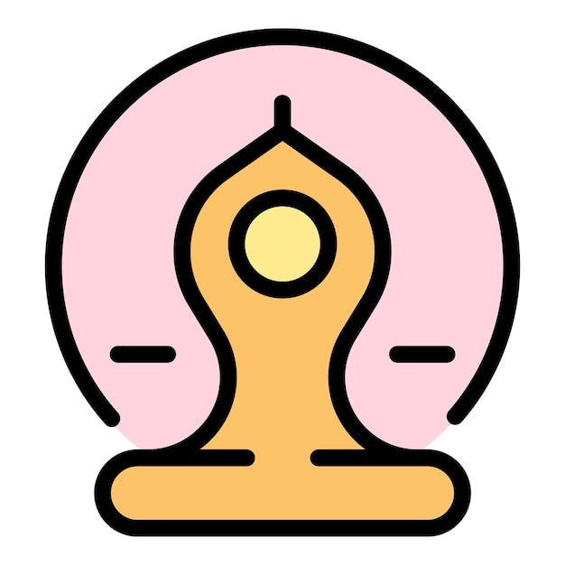 Vettore icona della pratica buddista profilo dell'icona vettoriale della pratica buddista per il web design isolato su sfondo bianco piatto