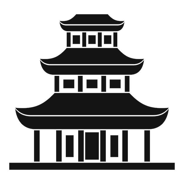 buddhist temple icon in simple style on a white background vector illustration