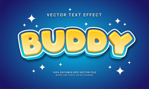 Buddy editable text effect themed happy kids