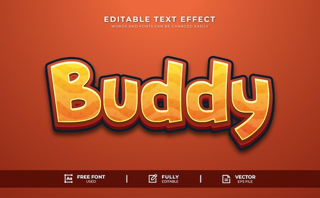 Buddy editable text effect