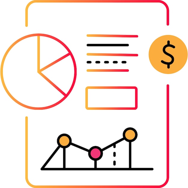 예산 분석 개요 아이콘 금융 및 비즈니스