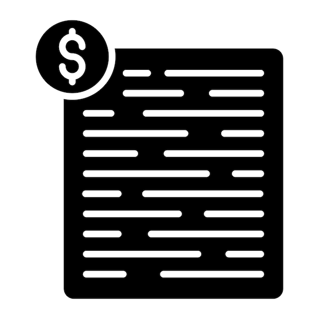 Budget Glyph Solid Black Illustration