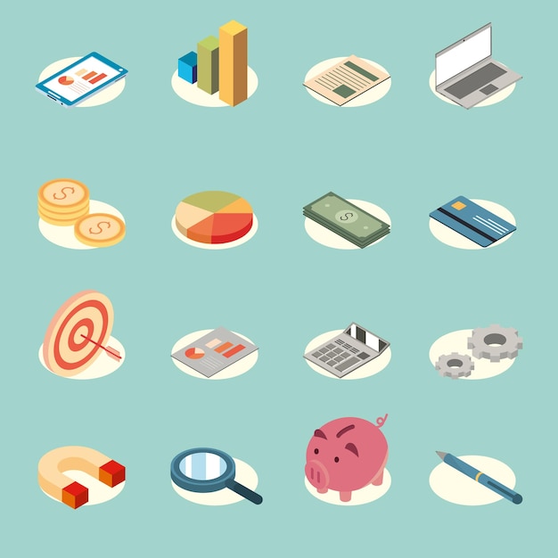 Vector budget management collection icons