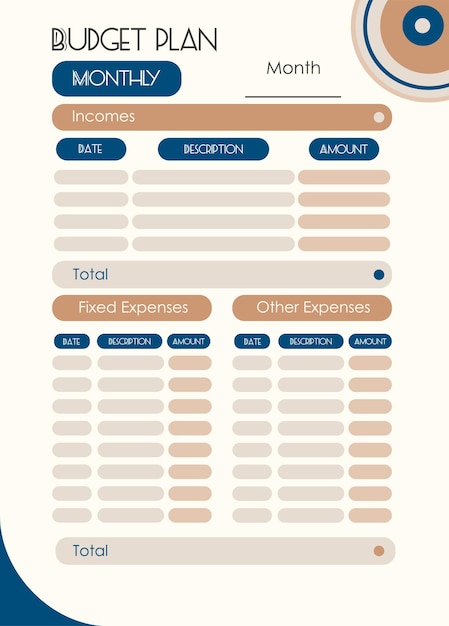 Budget plan monthly