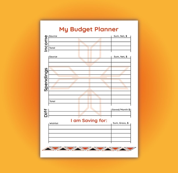 Budget Planner Monthly Vector Template