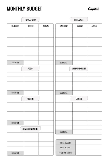 Budget planner template 2023 monthly daily planner calendar template
