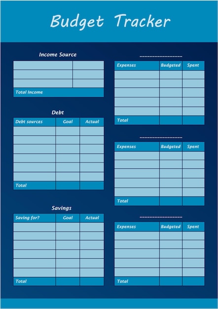 budget planner template for notebook.