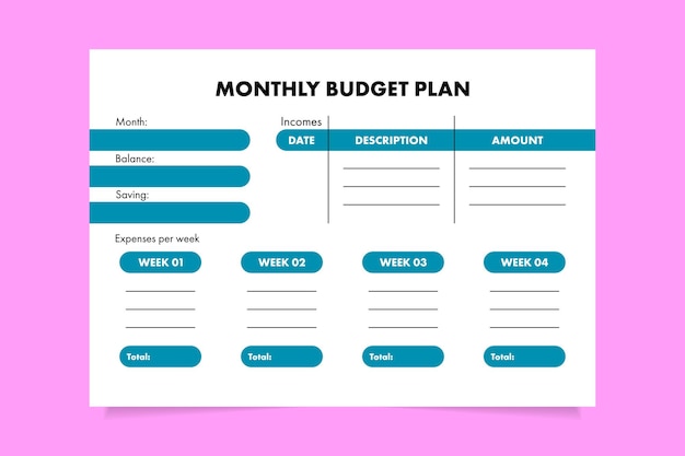 Budget planner template vector