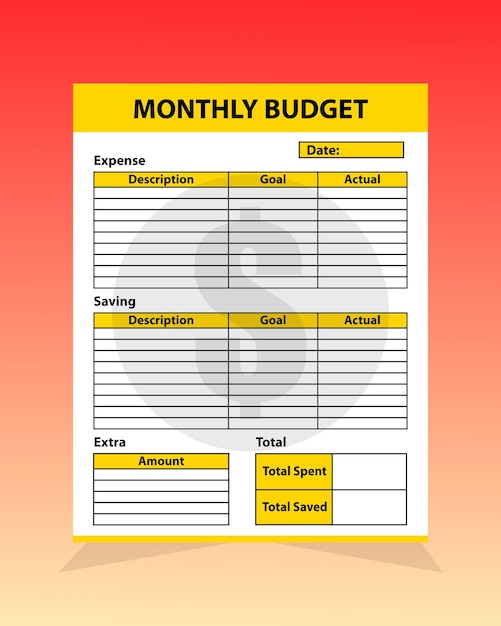 Budget Planner Template with Mockup