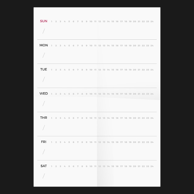 Budget Planner template with weekly task