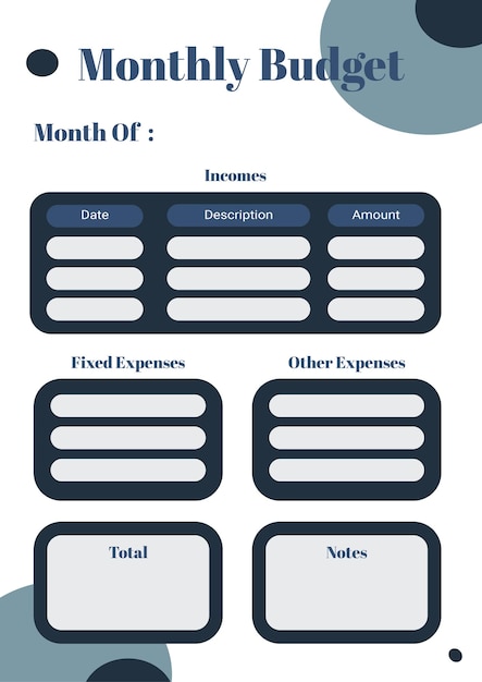 Modello di pianificatore di budget