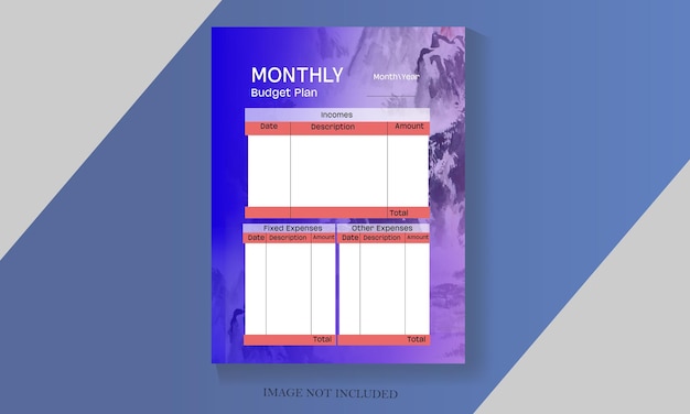 Vector budget planner template