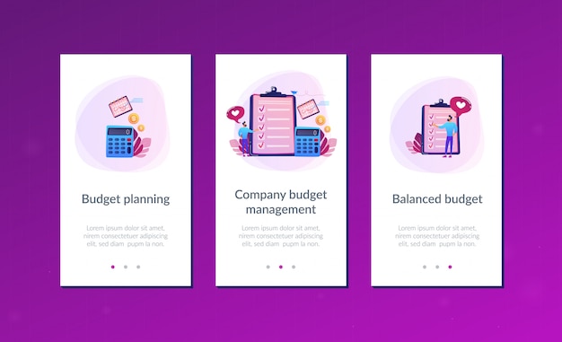 Budget planning app-interfacemalplaatje