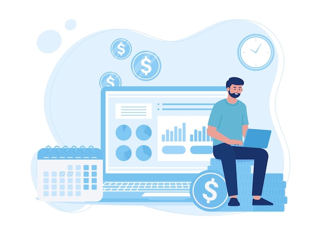 Vector budget planning concept flat illustration