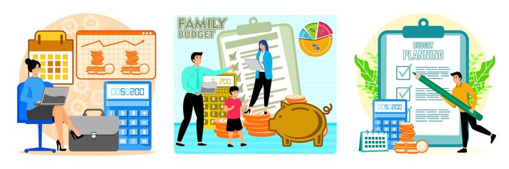 Vector budget planning family budget planning financial checklist