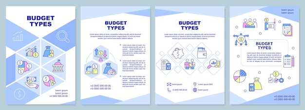 Modello di brochure dei tipi di budget