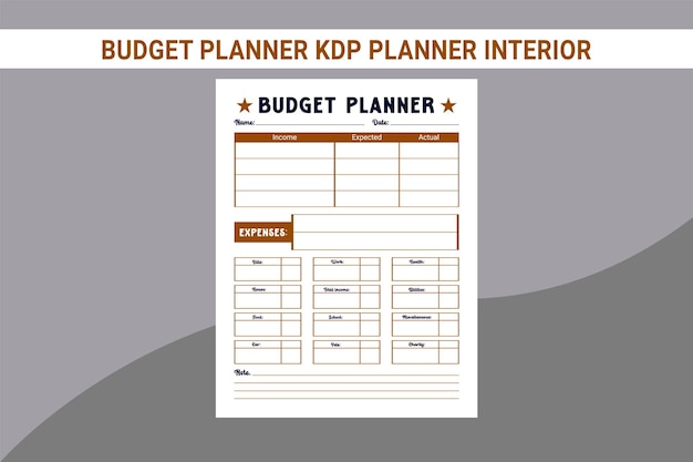 Vector budgetplanner kdp interieur