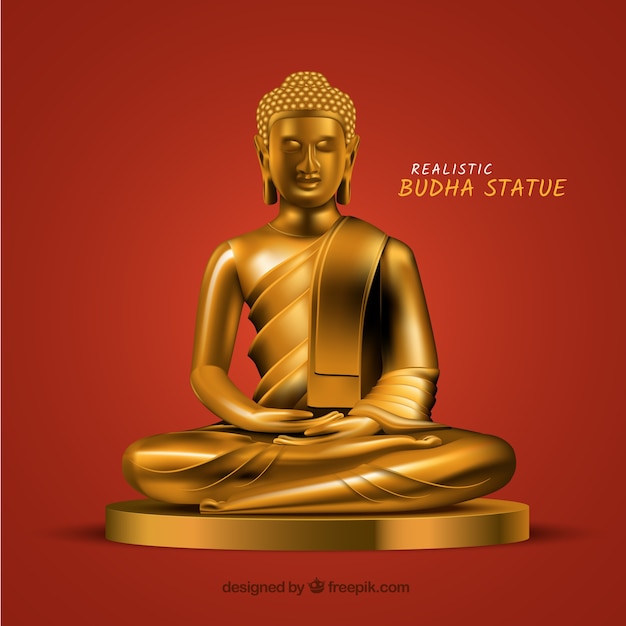 Budha-standbeeld met realistische stijl