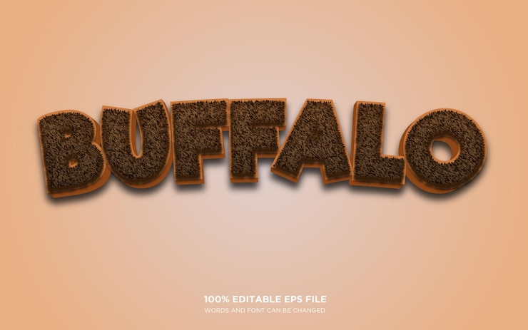 Вектор эффект стиля редактируемого текста buffalo 3d