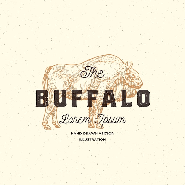 Buffalo abstract teken, symbool of logo sjabloon.