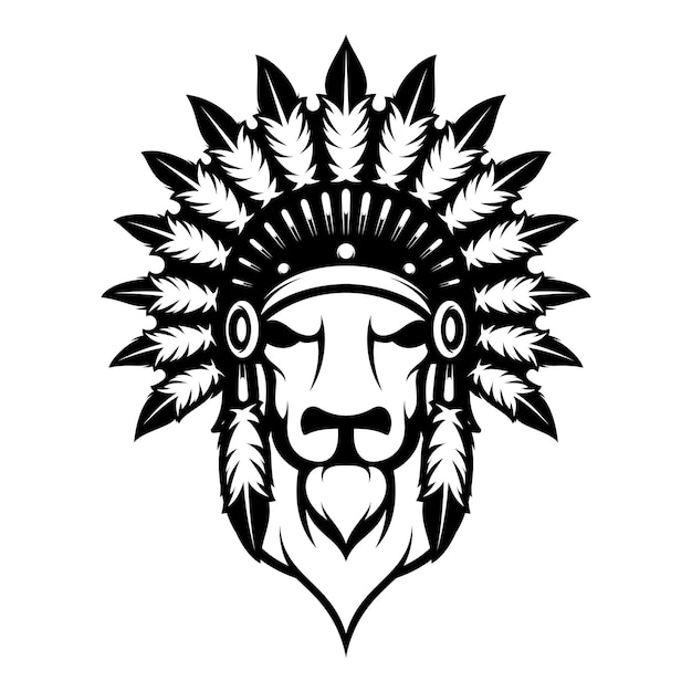 Vector buffalo apache outline versie