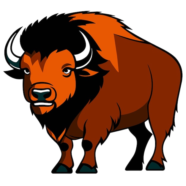 Buffalo bull ox hand drawn flat stylish cartoon sticker icon concept isolated illustration