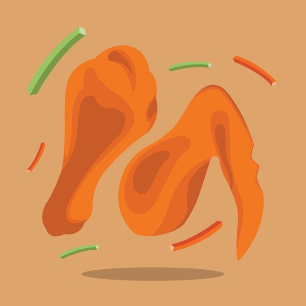 Buffalo chicken wings vector