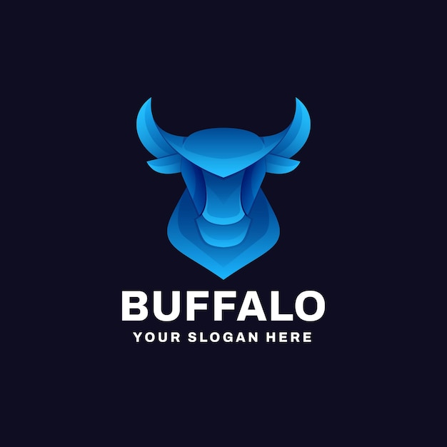Illustrazione dell'icona vettore del logo del gradiente di bufalo