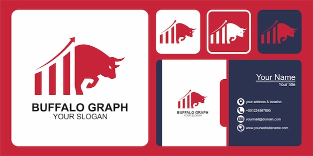 Дизайн логотипа графа буйвола и визитная карточка