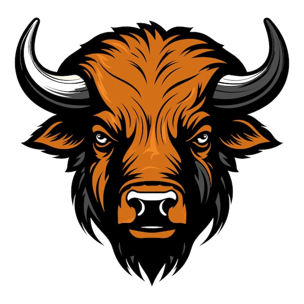 Buffalo head illustration