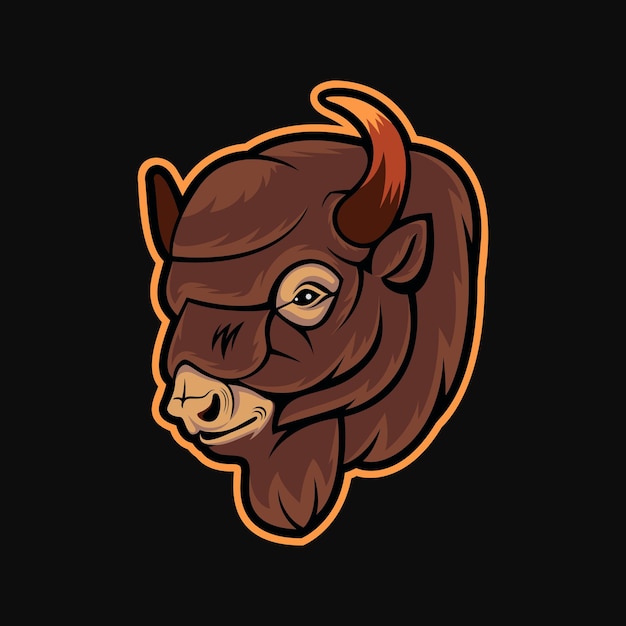 Vector buffalo head mascot logo design good use for symbol identity emblem badge and more