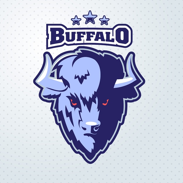 Vector buffalo hoofd logo mascotte