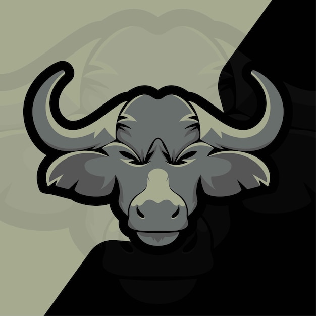 Buffalo hoofd mascotte vectorillustratie