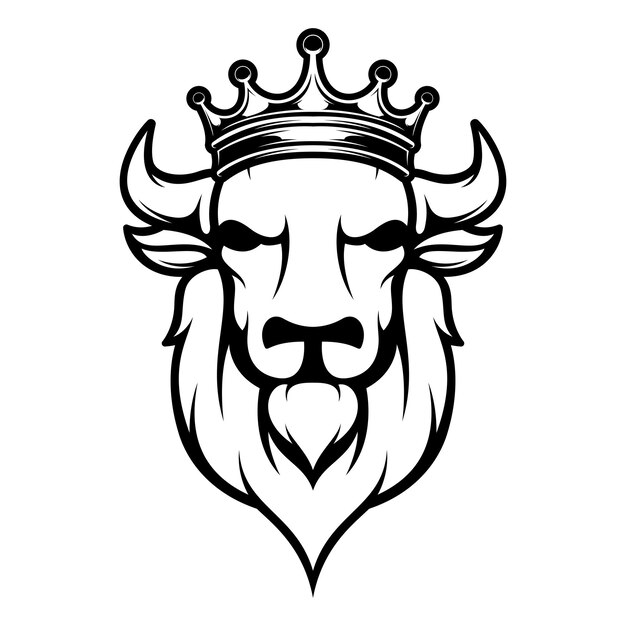 Vector buffalo king outline version (versie met een overzicht van de buffelkoning)